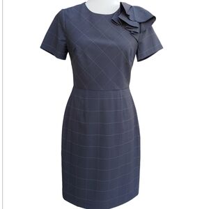 Banana Republic Classic Wool Plaid Shift Dress in Grey Multi Women's size 2